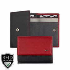  021520 080 Riccardo Ferducci női bőr pénztárca fekete-piros pénztárca