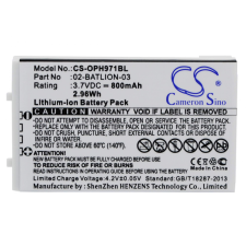 02-BATLION-03 Vonalkódolvasó akkumulátor 800 mAh vonalkódolvasó akkumulátor