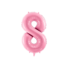  &#039;&#039;8&#039;&#039; számú fólia lufi, 86 cm, rózsaszín party kellék
