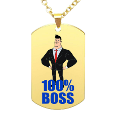 100% Boss medál lánccal, választható több formában és színben medál
