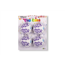 100 db lila barokk virág mintás muffin papír konyhai eszköz