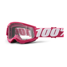 100% Gyerek motocross szemüveg 100% STRATA 2 rózsaszín (átlátszó plexiüveg) motoros szemüveg