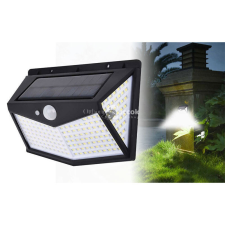 100 LED-es napelemes fali lámpa mozgásérzékelővel 4 LED panellel kültéri világítás