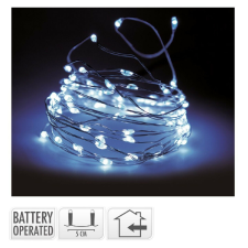 100 micro LED-es hideg fehér drótfüzér karácsonyfa izzósor