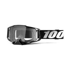 100% Motocross szemüveg 100% ARMEGA fekete (átlátszó plexiüveg) motoros szemüveg