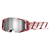 100% Motocross szemüveg 100% ARMEGA túlméretezett mély fehér-piros (ezüst plexi)