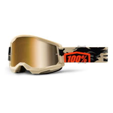 100% Motocross szemüveg 100% STRATA 2 Kombat - Valódi bézs (arany plexiüveg) motoros szemüveg