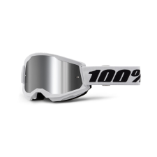 100% STRATA 2 New motokrossz szemüveg fehér (ezüst plexi) motoros szemüveg
