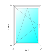  100x140 Bukó-nyíló műanyag ablak nyílászáró