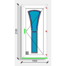  100x210 befelé nyíló üvegezett panelos bejárati ajtó Rehau Euro design nyílászáró