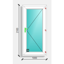  100x210 tele üveges bejárati ajtó Rehau Synego 80 nyílászáró