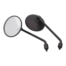 101 Octane M8 Fekete alumínium kerek tükör szett 220mm motorkerékpár visszapillantó