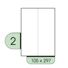 105x297mm íves etikett címke etikett