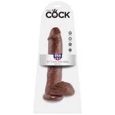 10" Cock with Balls Brown műpénisz, dildó