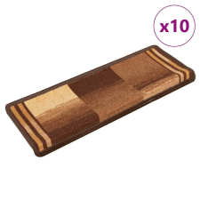  10 db barna öntapadó lépcsőszőnyeg 65x21x4 cm lakástextília