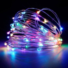  10 méteres Micro LED-es elemes fényfűzér (Színes) karácsonyi dekoráció