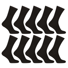  10PACK fekete bambusz hosszú Nedeto zokni (10PBV01) XL
