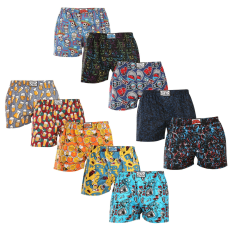  10PACK férfi bő szárú boxeralsók Styx art klasszikus gumipánt többszínű (10A137684013456) L