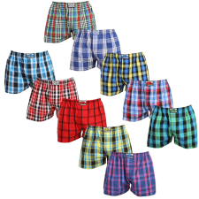 10PACK férfi bő szárú boxeralsók Styx klasszikus gumipánt többszínű (10A103140) M férfi alsó