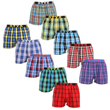 10PACK férfi bő szárú boxeralsók Styx sportos gumipánt többszínű (10B103140) M férfi alsó