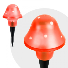  11704A LED-es szolár gombalámpa, piros színben, 11 cm kültéri világítás