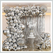  119 darabos Ezüst Lufikapu Szett  36754203 party kellék