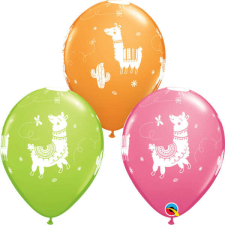 11 inch-es Vidám Láma Mintás Vegyes Színű Latex Lufi party kellék