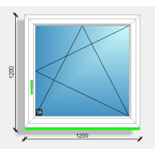  120x120 nyíló-bukó ablak Eurodesign 70 nyílászáró