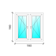  120x120 Tokosztott nyb/nyb műanyag ablak nyílászáró