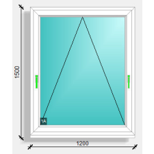  120x150 bukó ablak Rehau synego 80 nyílászáró