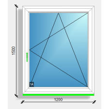  120x150 nyíló-bukó ablak Eurodesign 70 nyílászáró