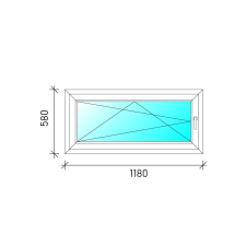 120x60 Bukó-nyíló műanyag ablak nyílászáró