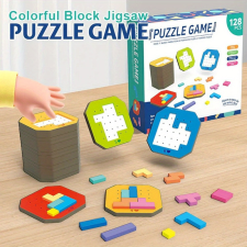 128 darabos építőkocka puzzle játék gyerekeknek puzzle, kirakós