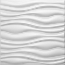  12 m2 Polistar Flow Hullám mintás fehér polisztirol 50x50 cm panel csomagajánlat tapéta, díszléc és más dekoráció