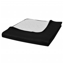130886 Double-sided Quilted Bedspread Black/White 170 x 210 cm lakástextília