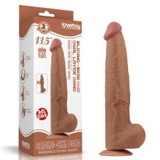  13.5'' King Sized Sliding Skin Dual Layer Dong Brown műpénisz, dildó