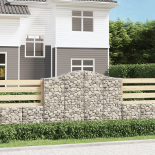 14 db íves horganyzott vas gabion kosár 200x50x140/160 cm kerti tárolás