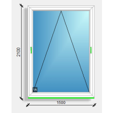  150x210 bukó ablak Deceuninck Vision 76 nyílászáró