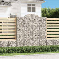  15 db íves horganyzott vas gabion kosár 200x50x220/240 cm kerti tárolás