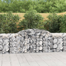  15 db íves horganyzott vas gabion kosár 300x50x80/100 cm kerti tárolás