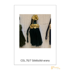  (15 szín) Függöny bojt. Kulcsbojt 10200/70/7 Sötétzöld-arany lakástextília