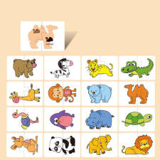 16 darabos Montessori fejlesztő Puzzle Kártya játék gyermekeknek kreatív és készségfejlesztő