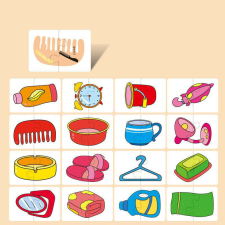  16 darabos Montessori Puzzle Kártya játék puzzle, kirakós