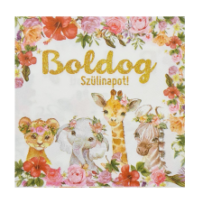 16 darabos papír szalvéta – Állatok virágokkal party kellék