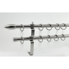 16 mm Ø Memphis karnis szett, 2 soros, nikkel-matt, lapostartóval (160 cm)