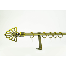16 mm Ø Pápa függönykarnis szett, 1 soros, óarany, lapostartóval (160 cm) karnis, függönyrúd