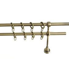  16mm AMERIKA függönykarnis, végzáró nélküli, 2 soros , Óarany színben karnis, függönyrúd