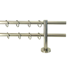  16mm EURÓPA függönykarnis, végzáró nélküli 2 soros , Nemesfém színben karnis, függönyrúd