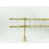 19 mm Ø Arezzo karnis szett, 2 soros, ecrü-gold, nyitott tartóval (160 cm)