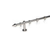 19 mm Ø Göteborg függönykarnis szett, 1 soros, inox, block tartóval (200 cm)